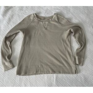 North Face Women L Waffle Shirt Oatmeal Long Sleeve Outdoors Gorpcore Neutral